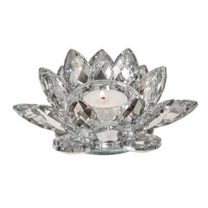Crystal tea light holder shiny silver mirrored stunning luxury candle decor